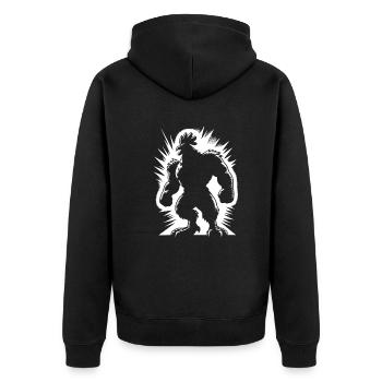 Cool Strong Rooster - Le design parfait du coq - Veste à capuche bio Premium Unisexe - noir - Dos - Nico (187cm)