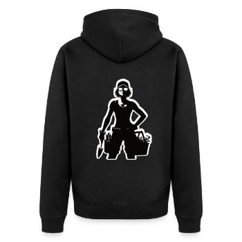 Design de jardinier pour la femme à la main verte - Veste à capuche bio Premium Unisexe - noir - Dos - Nico (187cm)