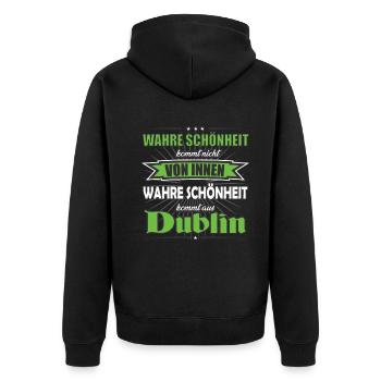 La vraie beauté vient du design de Dublin - Veste à capuche bio Premium Unisexe - noir - Dos - Nico (187cm)