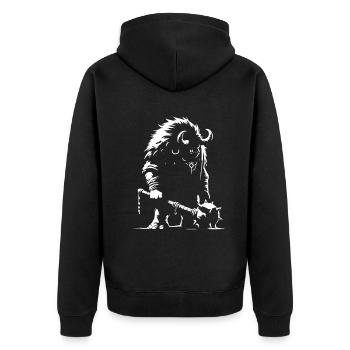 Conception de silhouettes d’orcs, d’ogres et de dangereux - Veste à capuche bio Premium Unisexe - noir - Dos - Nico (187cm)