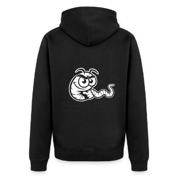 Cheeky worm - fun design for the angler - Unisex Premium Organic Zip Hoodie - black - Back - Nico (187cm)