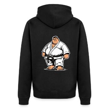 Gros artiste martial - Veste à capuche bio Premium Unisexe - noir - Dos - Nico (187cm)