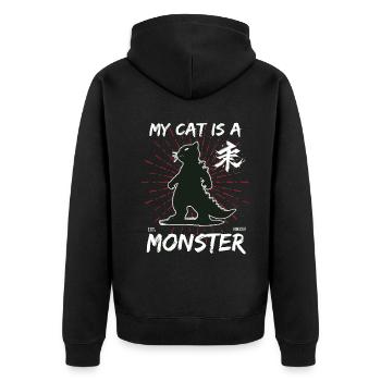 Chats Kaiju Design pour chats et fan de monstres - Veste à capuche bio Premium Unisexe - noir - Dos - Nico (187cm)