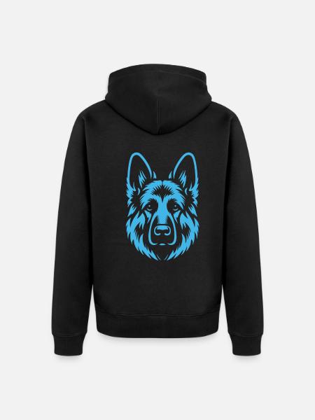 Simple Blue Shepherd Design - Unisex Premium Organic Zip Hoodie - black