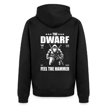 Le Nain – Sentez le marteau – Dwarves Design - Veste à capuche bio Premium Unisexe - noir - Dos - Nico (187cm)