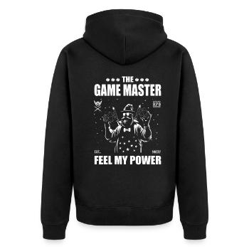 Le maître du jeu de rôle - ressentez la puissance - Veste à capuche bio Premium Unisexe - noir - Dos - Nico (187cm)