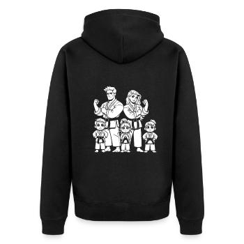 Martial Arts Family – Strong Together - Unisex Premium Organic Zip Hoodie - black - Back - Nico (187cm)