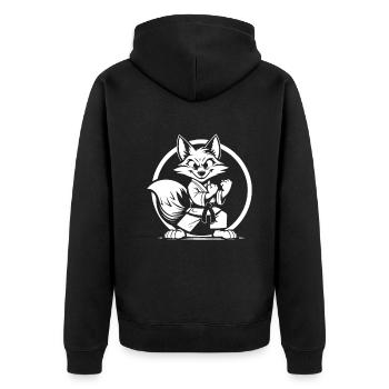 Arts Martiaux Fox – Le combattant rusé - Veste à capuche bio Premium Unisexe - noir - Dos - Nico (187cm)