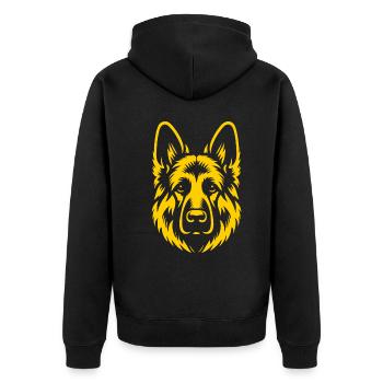 Berger jaune - Design unique pour chien - Veste à capuche bio Premium Unisexe - noir - Dos - Nico (187cm)
