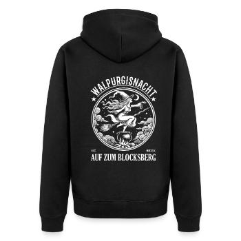 Walpurgisnacht Design für Hexen Fans - Unisex Premium Bio Zip Hoodie - Schwarz - Hinten - Nico (187cm)