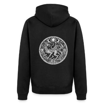 Chupacabra - Creepy Mythical Creature Design - Unisex Premium Organic Zip Hoodie - black - Back - Nico (187cm)