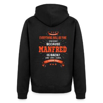 Tout ira bien Manfred est de retour - Veste à capuche bio Premium Unisexe - noir - Dos - Nico (187cm)