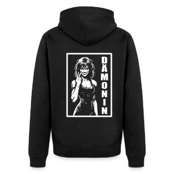 Démon - Pour la femme maléfique et mystérieuse - Veste à capuche bio Premium Unisexe - noir - Dos - Nico (187cm)