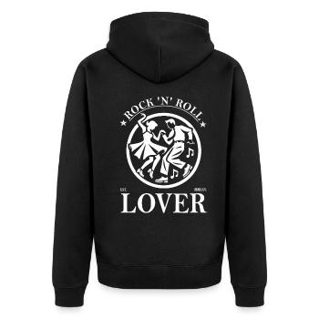 Rock'n'Roll Lover Design – Music and Dance - Unisex Premium Organic Zip Hoodie - black - Back - Nico (187cm)