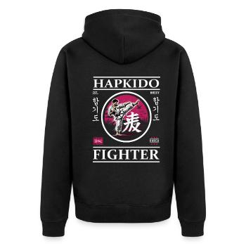 Hapkido Fighter – L’art de l’autodéfense - Veste à capuche bio Premium Unisexe - noir - Dos - Nico (187cm)