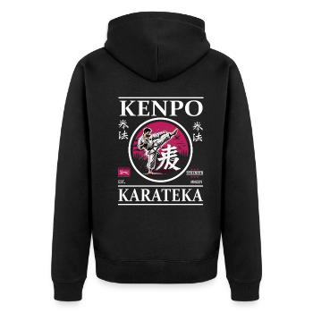 Kenpo Karateka – Master of Flowing Techniques - Unisex Premium Organic Zip Hoodie - black - Back - Nico (187cm)