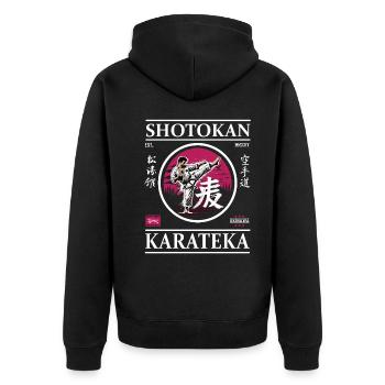 Shotokan Karateka – La force du calme - Veste à capuche bio Premium Unisexe - noir - Dos - Nico (187cm)