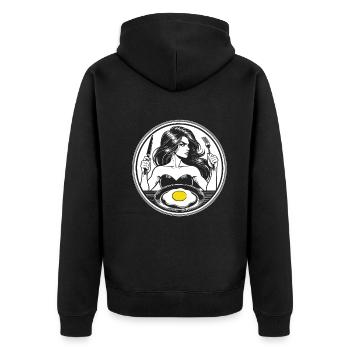 Fried Egg & Style – Le petit-déjeuner parfait ! - Veste à capuche bio Premium Unisexe - noir - Dos - Nico (187cm)