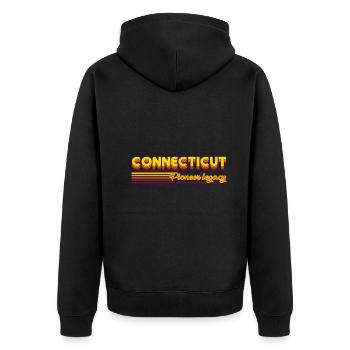 cool Connecticut USA states design - Unisex Premium Organic Zip Hoodie - black - Back - Nico (187cm)