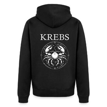 Sternzeichen Krebs Design - Unisex Premium Bio Zip Hoodie - Schwarz - Hinten - Nico (187cm)