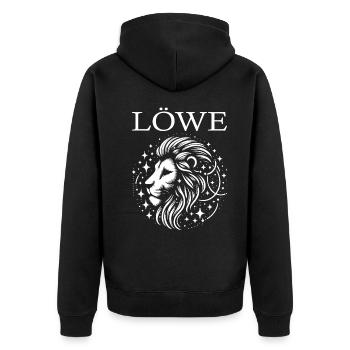 Zodiac Leo Design - Unisex Premium Organic Zip Hoodie - black - Back - Nico (187cm)