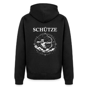 Conception du signe du zodiaque Sagittaire - Veste à capuche bio Premium Unisexe - noir - Dos - Nico (187cm)