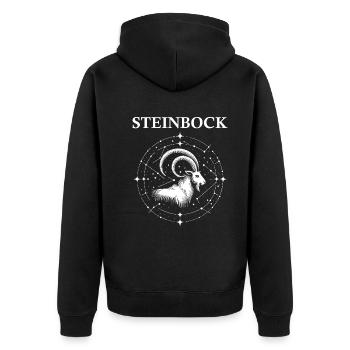 Le signe du zodiaque cool Capricorne design - Veste à capuche bio Premium Unisexe - noir - Dos - Nico (187cm)