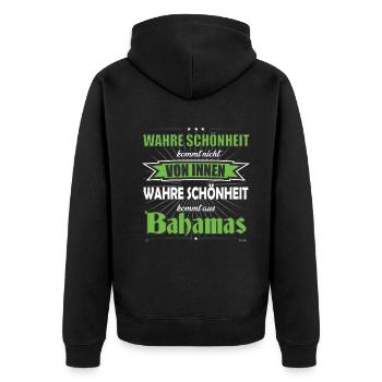 La vraie beauté vient du design des Bahamas - Veste à capuche bio Premium Unisexe - noir - Dos - Nico (187cm)