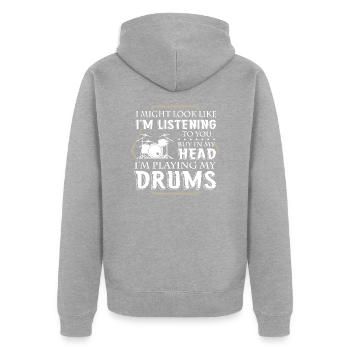 Batteur - Veste à capuche bio Premium Unisexe - gris chiné - Dos - Nico (187cm)