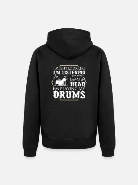 Drummer - Unisex Premium Organic Zip Hoodie - black
