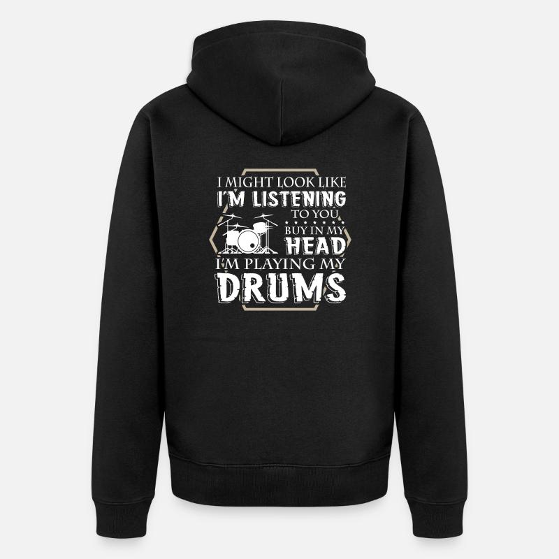 Drummer - Unisex Premium Bio Zip Hoodie - Schwarz