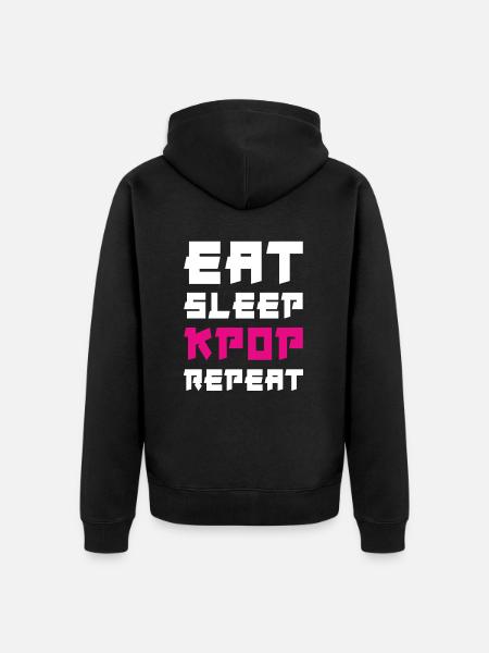 Eat Sleep K-Pop Repeat - Unisex Premium Organic Zip Hoodie - black