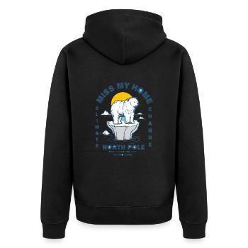 Eisbear Arctique changement climatique Pôle Nord fonte des glaces - Veste à capuche bio Premium Unisexe - noir - Dos - Nico (187cm)