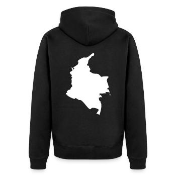 Kolumbien Landkarte Flagge - Unisex Premium Bio Zip Hoodie - Schwarz - Hinten - Nico (187cm)
