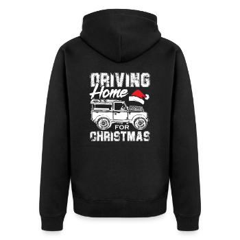 Landy Driving Home for Christmas - Unisex Premium Organic Zip Hoodie - black - Back - Nico (187cm)