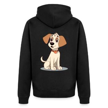 Conception de chien mignon pour les propriétaires de chiens - Veste à capuche bio Premium Unisexe - noir - Dos - Nico (187cm)