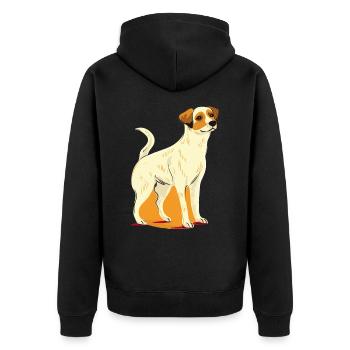 Niedliches Hundedesign für Hundebesitzer - Unisex Premium Bio Zip Hoodie - Schwarz - Hinten - Nico (187cm)