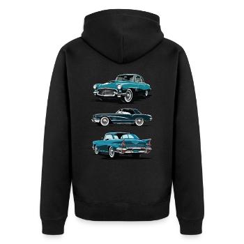 Vintage cars. Classic cars. - Unisex Premium Organic Zip Hoodie - black - Back - Nico (187cm)