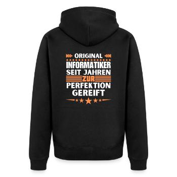 Les informaticiens ont mûri à la perfection - Veste à capuche bio Premium Unisexe - noir - Dos - Nico (187cm)