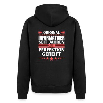 Les informaticiens ont mûri à la perfection - Veste à capuche bio Premium Unisexe - noir - Dos - Nico (187cm)