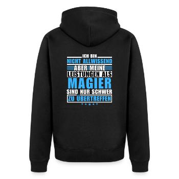 Unsurpassed performance as a magician - Unisex Premium Organic Zip Hoodie - black - Back - Nico (187cm)
