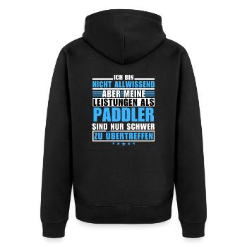 Unmatched performance as a paddler - Unisex Premium Organic Zip Hoodie - black - Back - Nico (187cm)