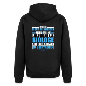 Unsurpassed achievement as a biologist - Unisex Premium Organic Zip Hoodie - black - Back - Nico (187cm)