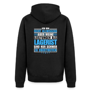 Unrivalled performance as a warehouse clerk - Unisex Premium Organic Zip Hoodie - black - Back - Nico (187cm)