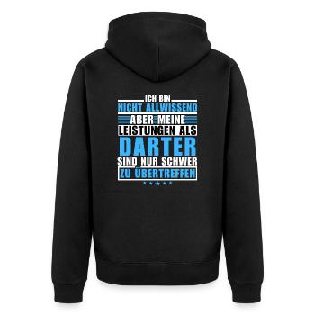 Unsurpassed performance as a darter - Unisex Premium Organic Zip Hoodie - black - Back - Nico (187cm)