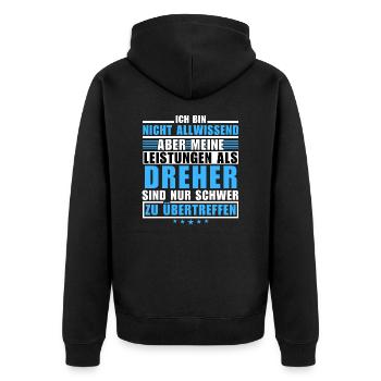 Unmatched performance as a turner - Unisex Premium Organic Zip Hoodie - black - Back - Nico (187cm)
