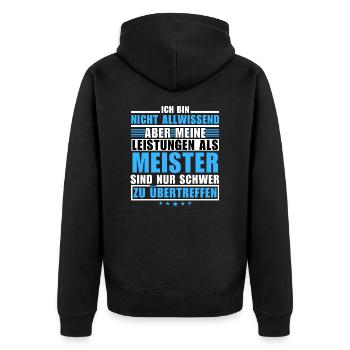 Unsurpassed performance as a champion - Unisex Premium Organic Zip Hoodie - black - Back - Nico (187cm)