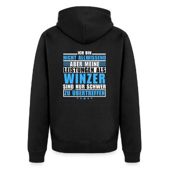 Unrivalled performance as a winemaker - Unisex Premium Organic Zip Hoodie - black - Back - Nico (187cm)