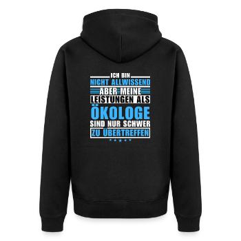 Unsurpassed performance as an ecologist - Unisex Premium Organic Zip Hoodie - black - Back - Nico (187cm)