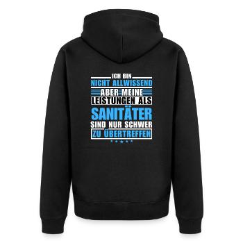 Unmatched performance as a paramedic - Unisex Premium Organic Zip Hoodie - black - Back - Nico (187cm)